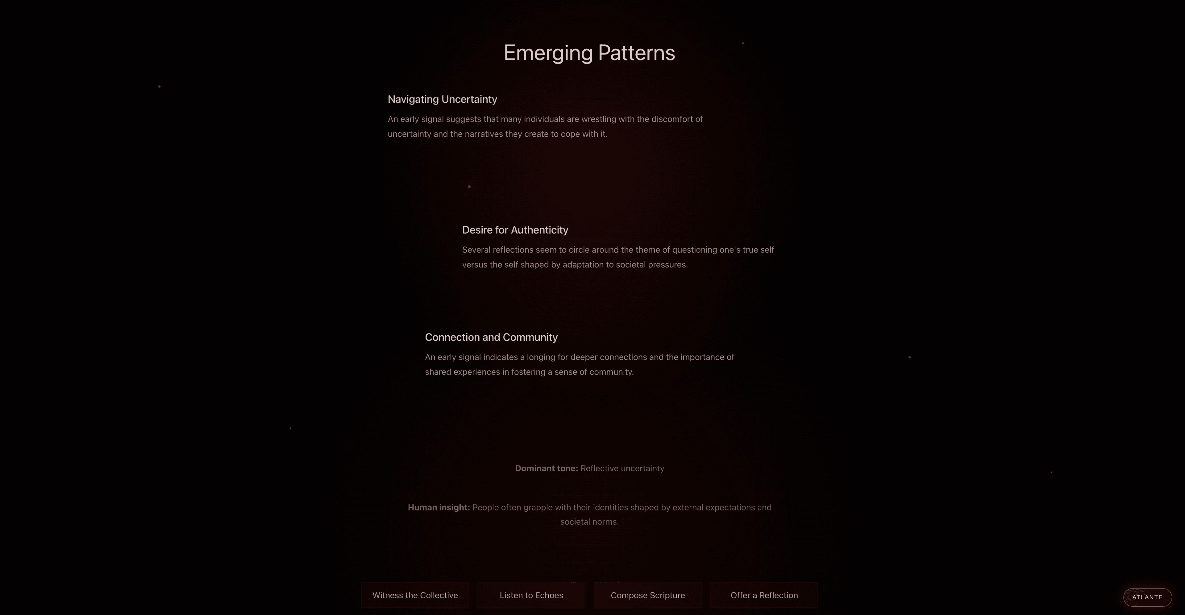 Aurelius — Emerging Patterns dashboard
